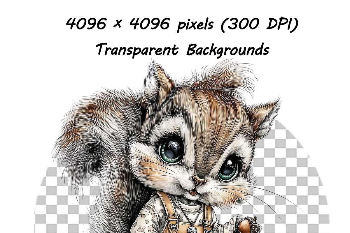 Whimsical Baby Animal Watercolor png, an Illustration by one-touch (Photo 6 of 18)
