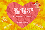 HEART BRUSHES +100 & FREE ELEMENTS, a Brush Add-On by Alexiva (Thumbnail 1 of 5)