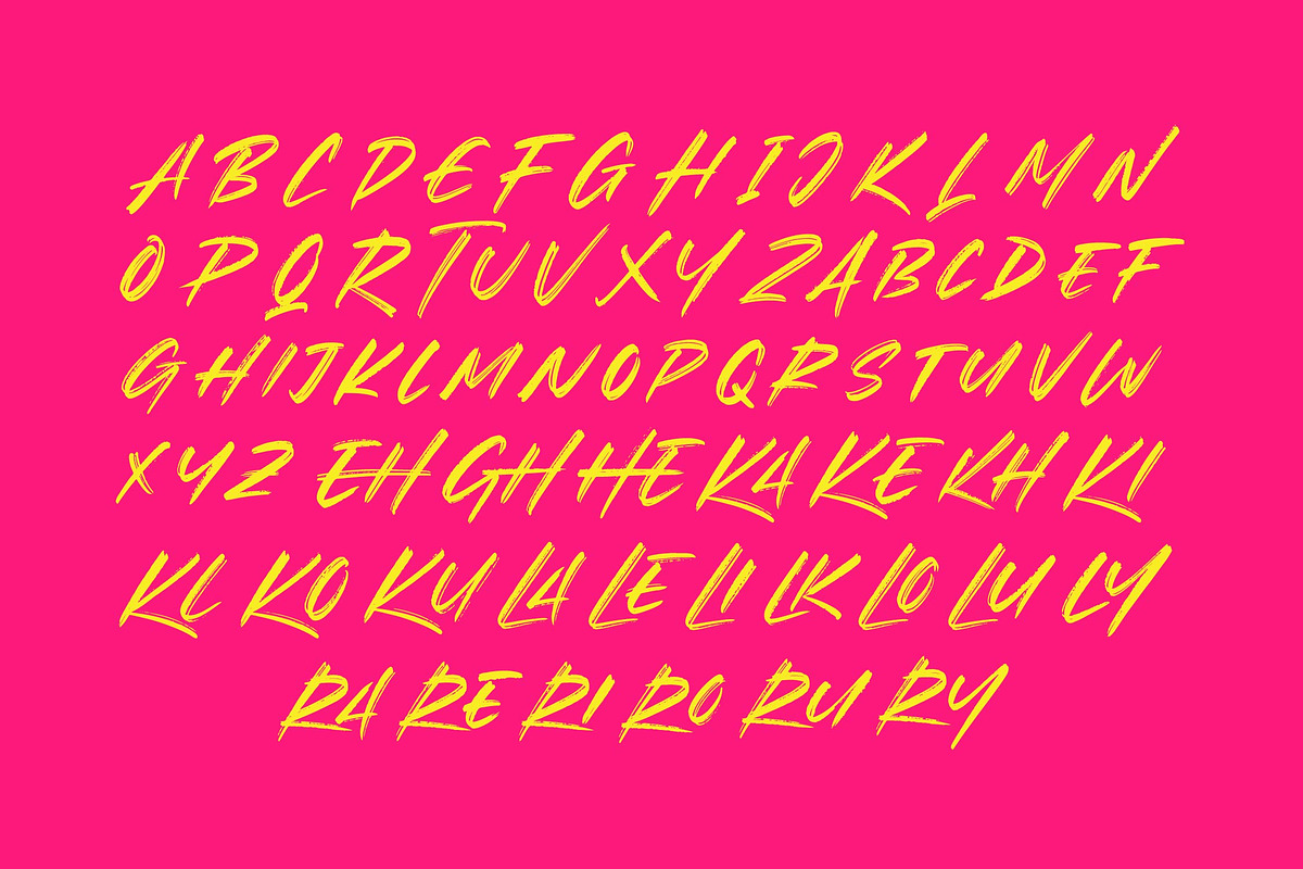 Broken Khemory Display Brush Font, a Script Font by Letterena Studios Script (Photo 13 of 15)