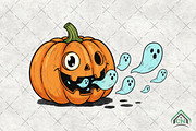 Halloween Pumpkin Png Cute Ghost, an Illustration by Craft Nest (Thumbnail 1 of 6)