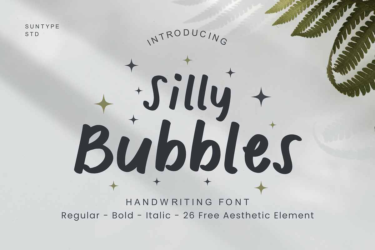 Silly Bubbles Handwriting Font, a Handwritten Font by Suntype | Sunshine Std (Photo 1 of 10)