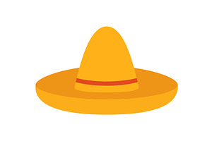 Yellow Mexican sombrero with red, an Object Illustration by GraphiShop