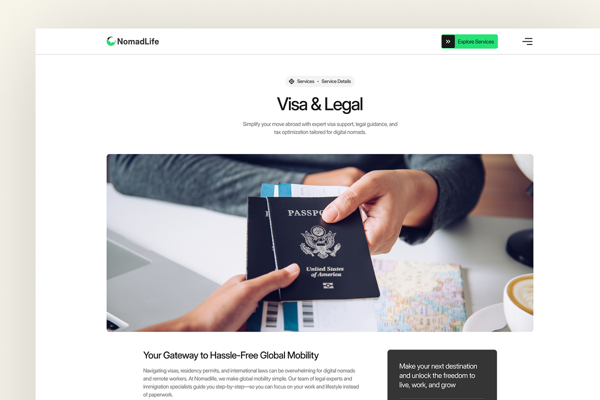 Nomadlife - Nomad Services Template, a HTML Template by TNCFlow (Photo 4 of 5)
