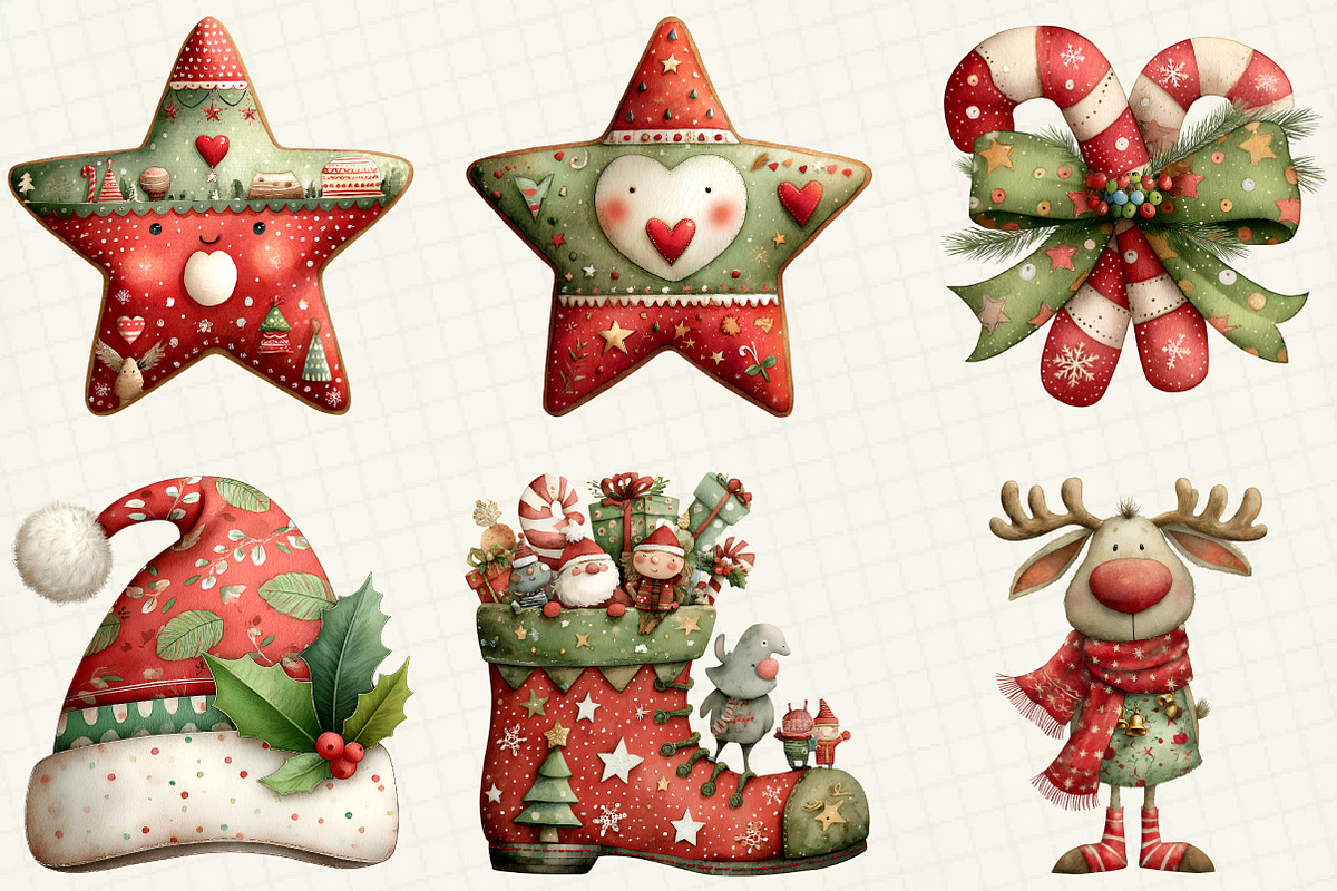 Watercolor Christmas Clipart, an Illustration by DreamCafeArt (Photo 2 of 7)