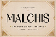 Malchis – Luxury Art Deco Font, a Sans Serif Font by Krismagraph (Thumbnail 1 of 12)