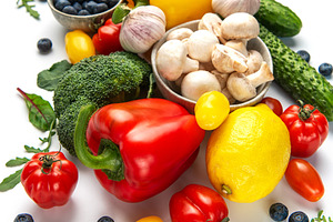 Colorful fresh organic fruits and vegetables for healthy eating, a Food & Drink Photo by Olena Rudo