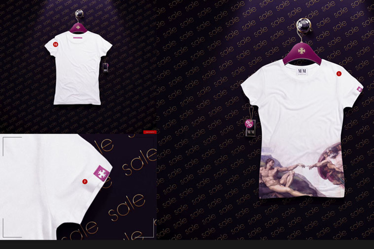 Women's T-shirt On 5 Stages Mock-up, a Hoody Mockup by Mocca Mockups Store (Photo 41 of 59)