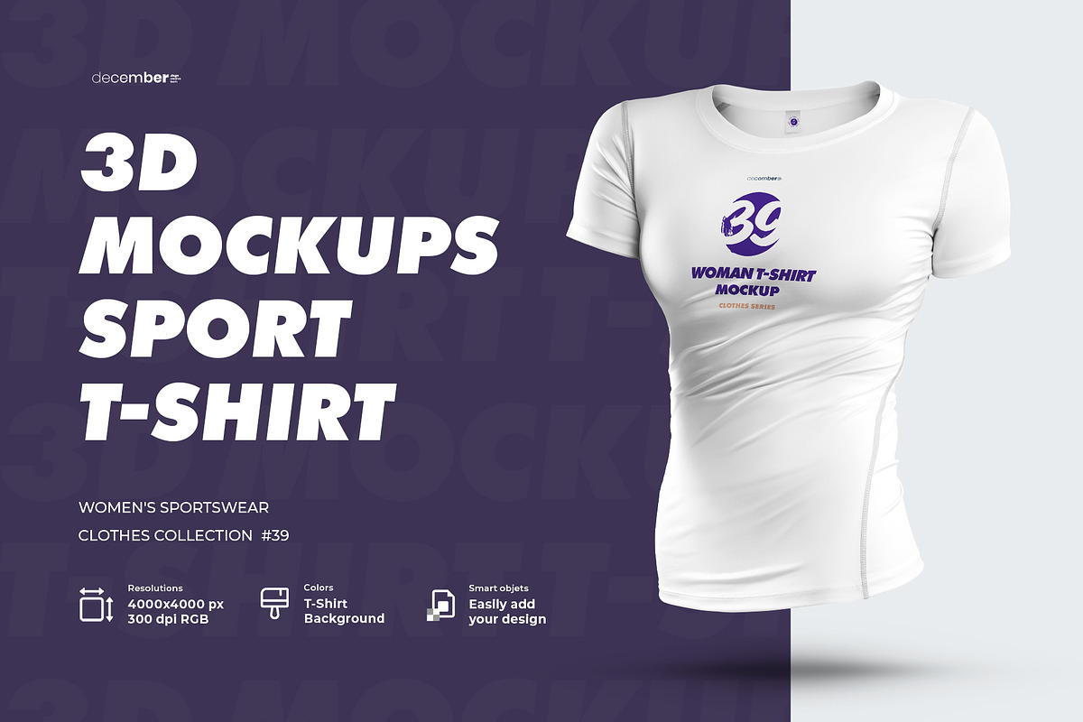 4 Sports 3D Mockup T-Shirt, a Shirt Mockup by Grow Design Craft Studio (Photo 1 of 8)