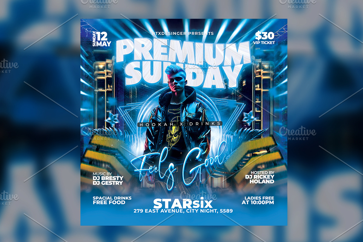PSD Night Club Flyer Template, a Flyer Template by RTXdesinger99 (Photo 2 of 3)
