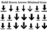 Bold Down Arrow Minimal Icon Bundle, an Icon by hafijul (Thumbnail 1 of 10)