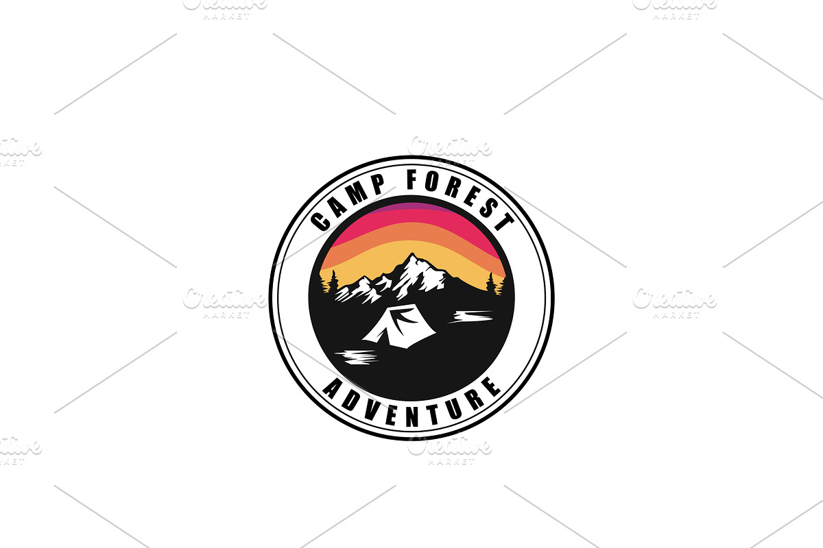 Camp Adventure Badge Logo Design