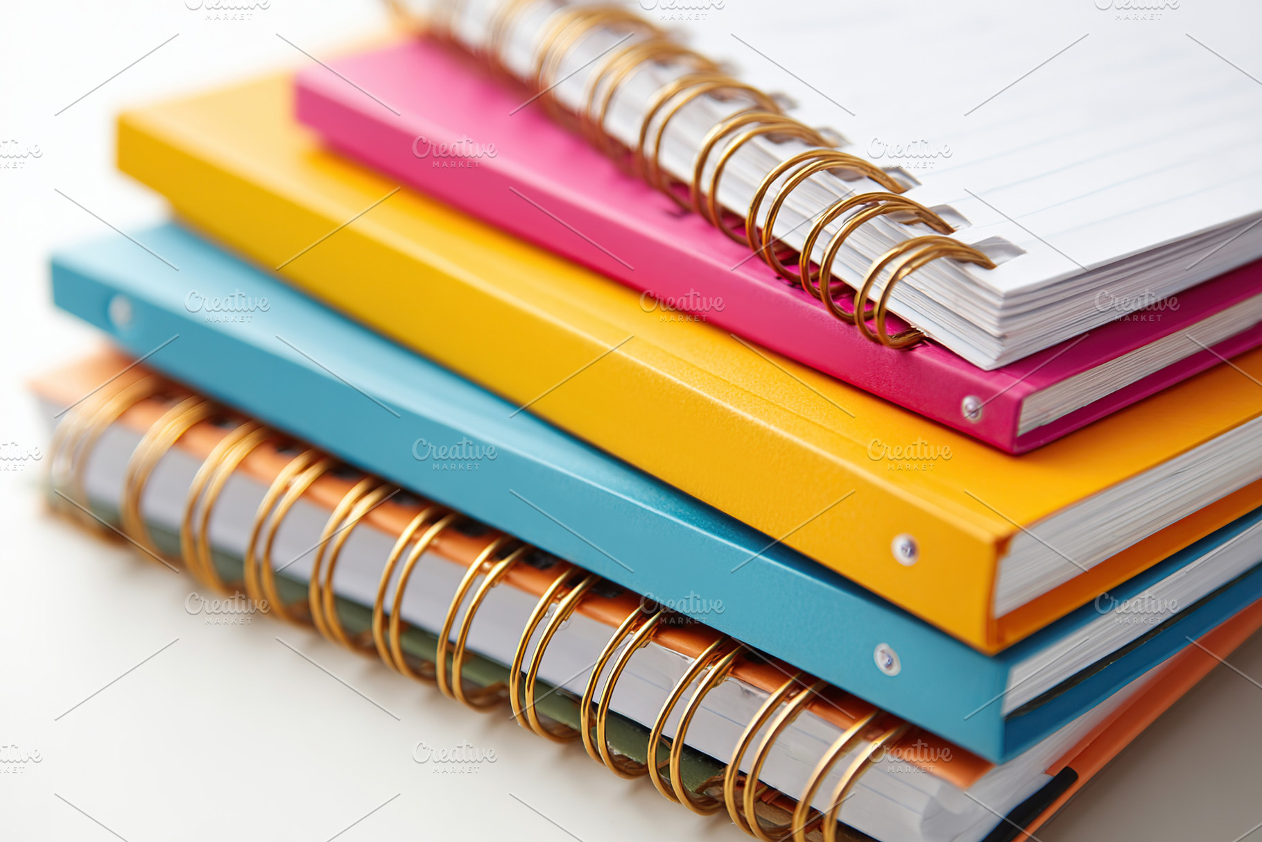 Stack of colorful planners and calendars ready for organizing tasks and events, a Photo by AlyaAnd