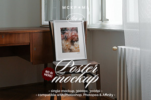 Single white frame interior mockup