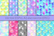 Holographic Mermaid Seamless Pattern, a Pattern Graphic by RabbitAndPencil (Thumbnail 3 of 3)