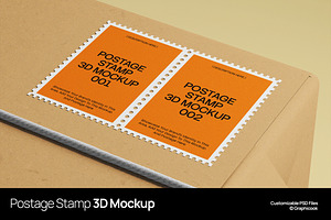 Postage Stamp 3D Mockup