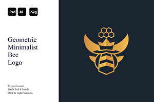 Geometric Minimalist Bee Logo, a Branding & Logo Template by Luxury Logos