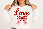 Crochet Pink Love Bow Valentine PNG, an Illustration by Craft Nest (Thumbnail 3 of 5)