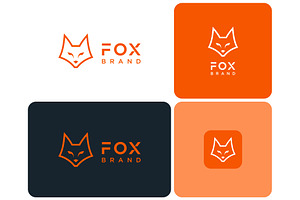 Fox Face Outline Logo, a Branding & Logo Template by ika trisiana