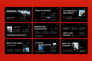 Black Red Annual Report PPT, a Presentation Template by graphicook (Thumbnail 2 of 5)