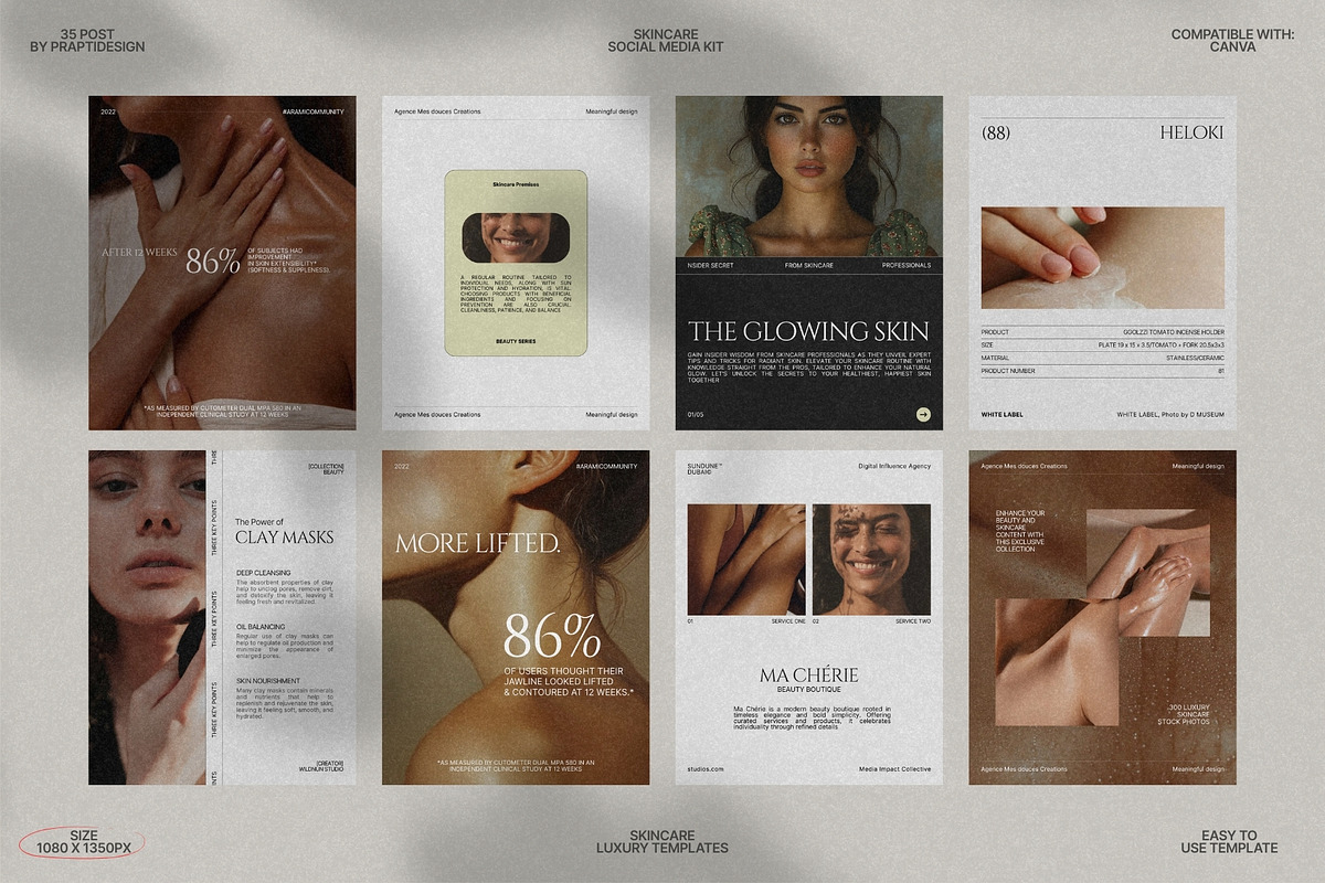 Minimal Skincare Post Templates preview 4