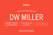DW Miller Vintage Font Family, a Sans Serif Font by Walker Design Co. (Thumbnail 1 of 10)