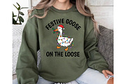 Festive Goose on the Loose PNG, a Seasonal Illustration by DreamCafeArt (Thumbnail 6 of 6)