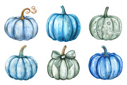 Watercolor Pastel Pumpkin Clipart, an Illustration by SinaCreation (Thumbnail 2 of 5)