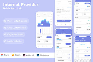 Internet Provider Mobile App UI Kit, an UI Kit Template by Betush