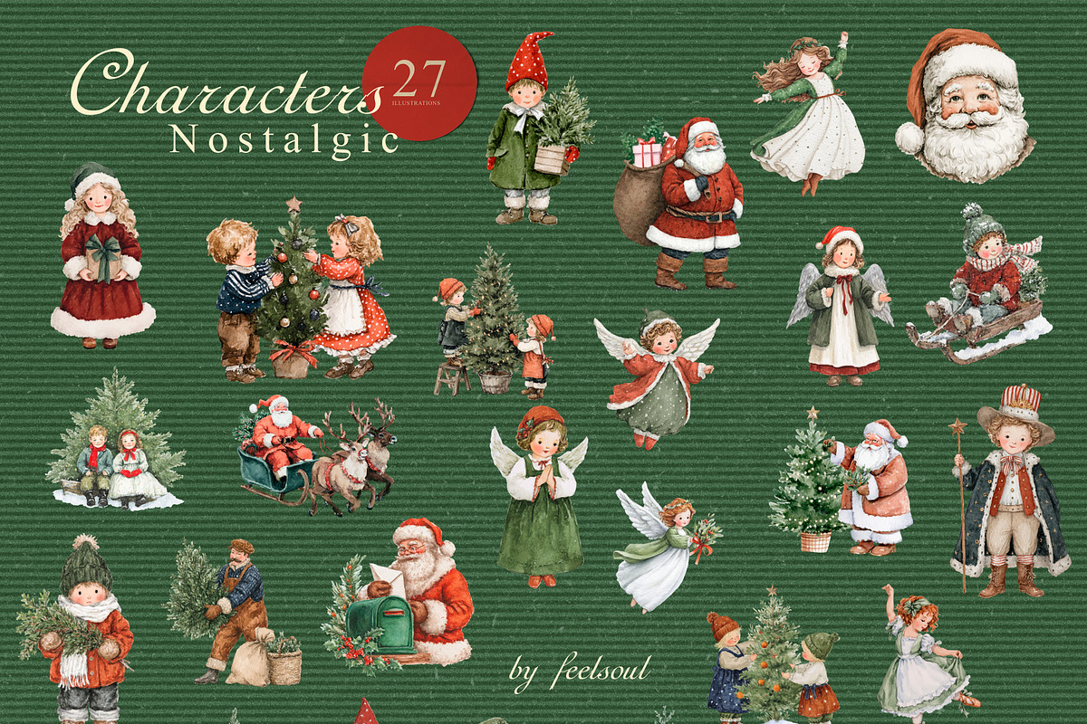 Nostalgic Christmas Illustrations, a Decorative Illustration by Feelsoul (Photo 8 of 10)