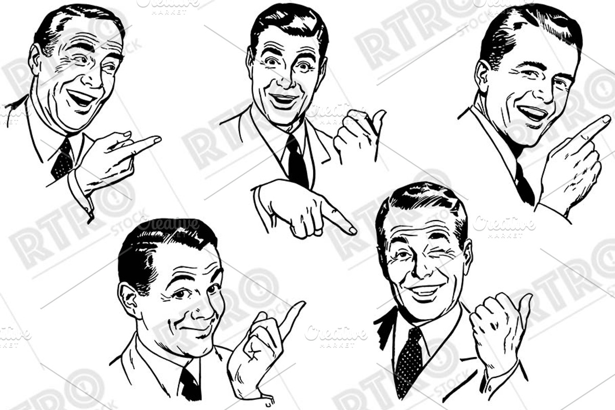 RTRO Men Pointing 1, a Work Illustration by RTRO Stock (Photo 5 of 5)