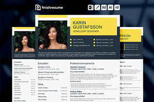 Jewellery designer resume template, a Resume Template by FinishResume