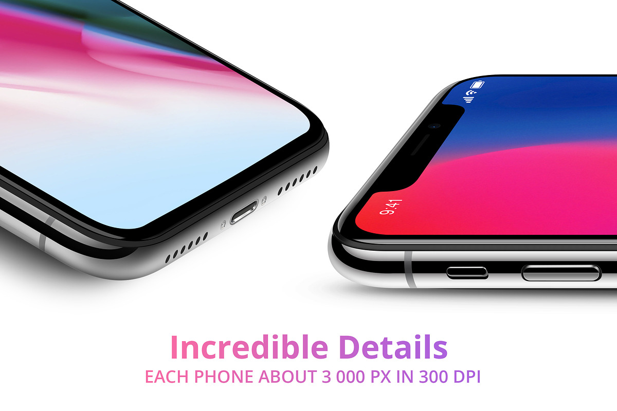 iPhone X Mockups, an iPhone Mockup by RadekBroz (Photo 4 of 7)