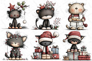 Whimsical Christmas Black Cat Clipar, an Illustration by DreamPrint404 (Thumbnail 5 of 7)