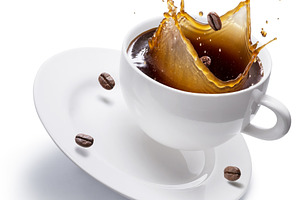 Coffee drink and coffee beans, a Food & Drink Photo by Volff