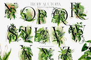 Tropical Greenery Watercolor Clipart, an Illustration by whiteheartdesign (Thumbnail 16 of 22)
