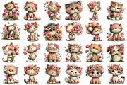 Whimsical Spring Cat Clipart, an Illustration by Black Bird Studio (Thumbnail 2 of 5)
