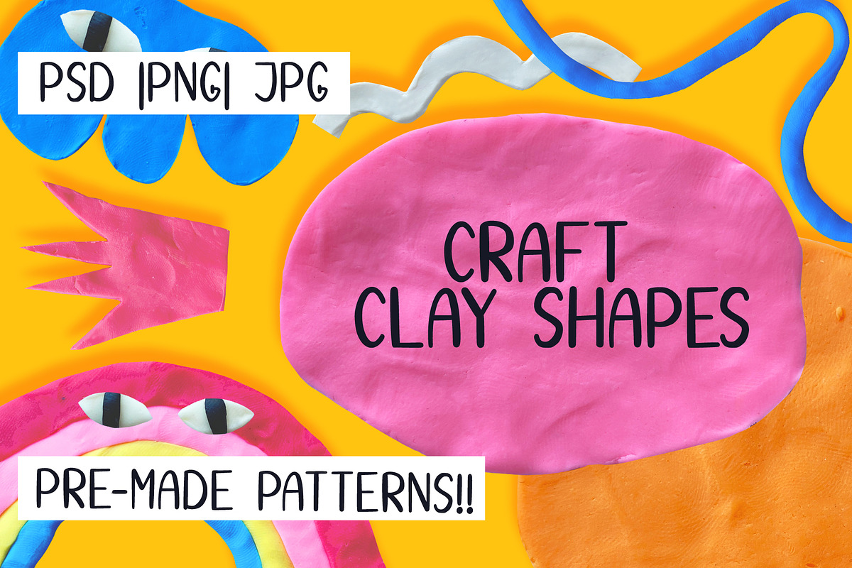 hand made plasticine clay shapes, a Texture Illustration by okchizh (Photo 1 of 9)