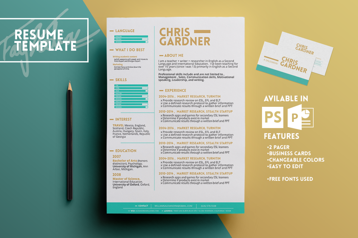 Gardner Resume Template, a Resume Template by Fay Zodiac (Photo 1 of 3)