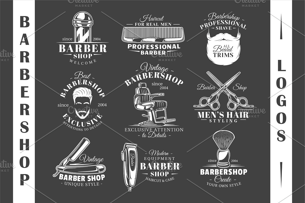 18 Barbershop Logos Templates, a Branding & Logo Template by Art Design (Photo 6 of 19)
