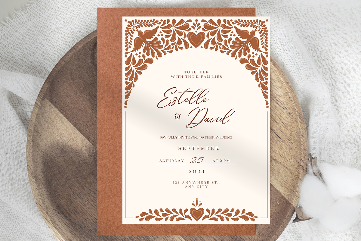 Boho Chic Talavera Wedding Invites, a Templates & Theme by Akbaly (Photo 4 of 10)