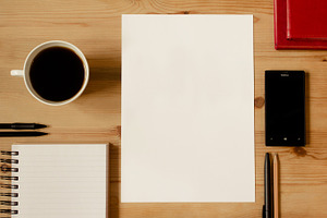 Business desk with nokia stock photograph