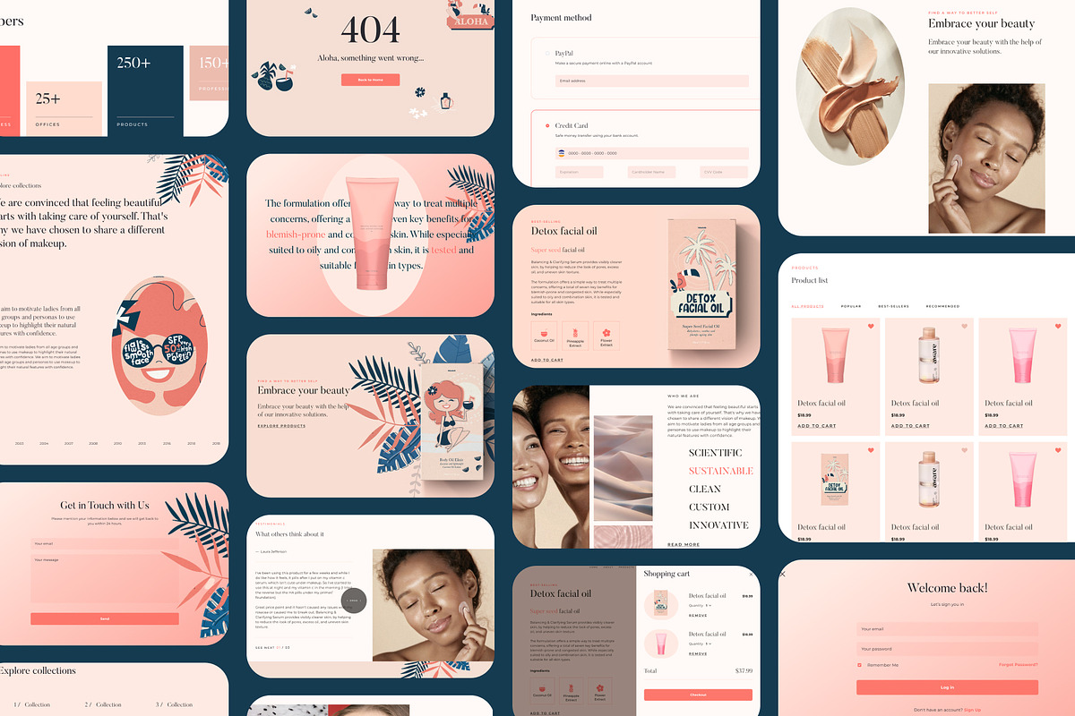 Aloha - E-commerce Beauty Website, an UI Kit Template by AE.design (Photo 3 of 8)