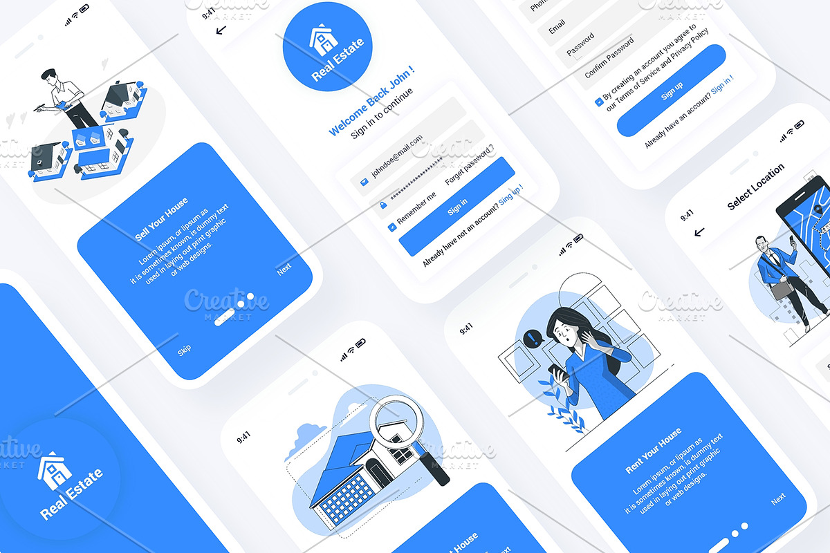 Real Estate Mobile App UI Template preview 3