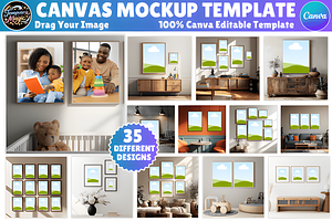 35X Canvas Mockup Canva Template, a Presentation Template by Ink Gallery