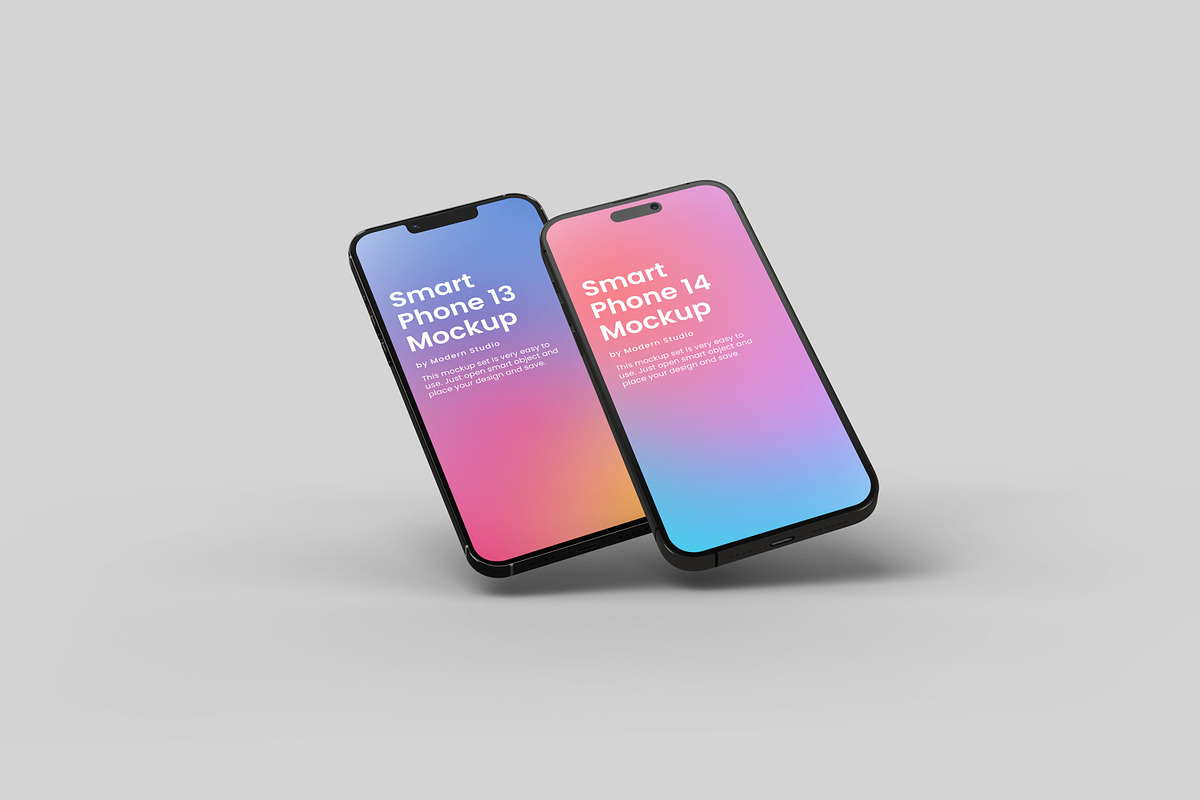 iPhone 13 Pro and 14 Pro Mockup, an iPhone Mockup by Modern Studio (Photo 8 of 14)