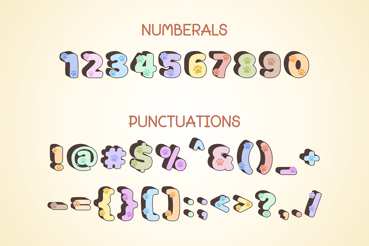 Feline Paw - Color Font, a Sans Serif Font by Adalin Shop (Photo 3 of 3)