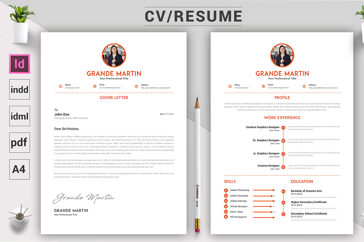 Indesign CV / Resume Template, a Resume Template by ARP Creation (Photo 5 of 11)