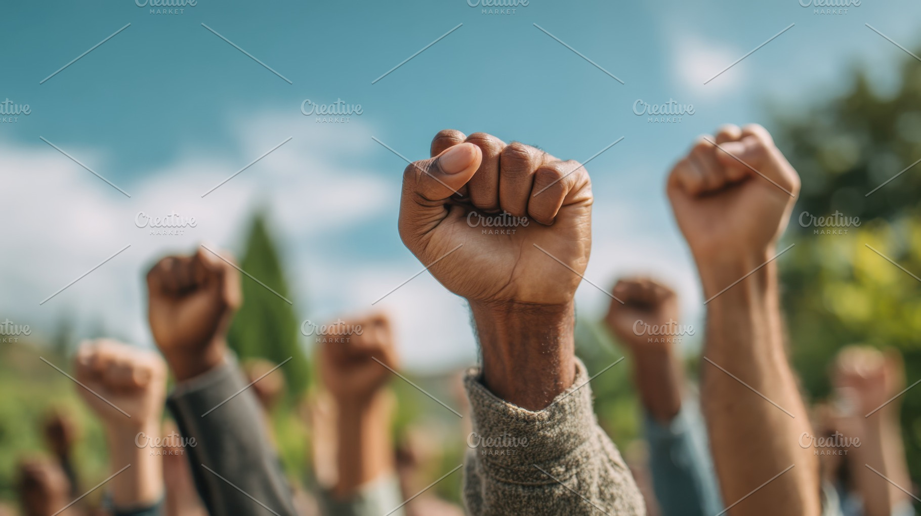 People raise fists in support, a Photo by Beautiful things