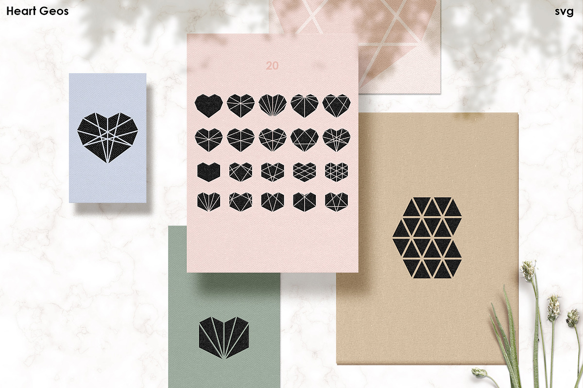 Heart Geos Vectors - Cricut etc, a Healthcare Illustration by Kessens (Photo 1 of 3)