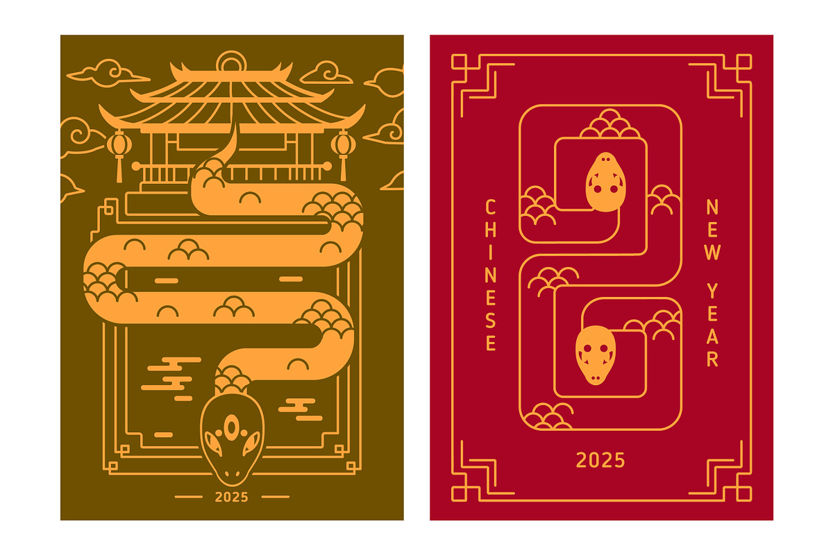 Happy Chinese New Year 2025 cards, a Decorative Illustration by Good Studio (Photo 6 of 11)